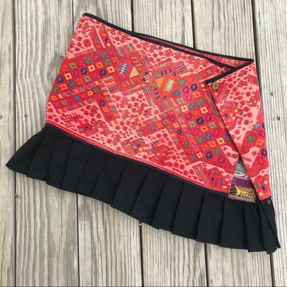 Asymmetric handmade festival hippie rave fairy elf art playa wrap skirt - Picture 3 of 3